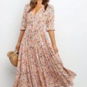 Petal & Pup Maxi Floral Dress (KELDA - BEIGE)
